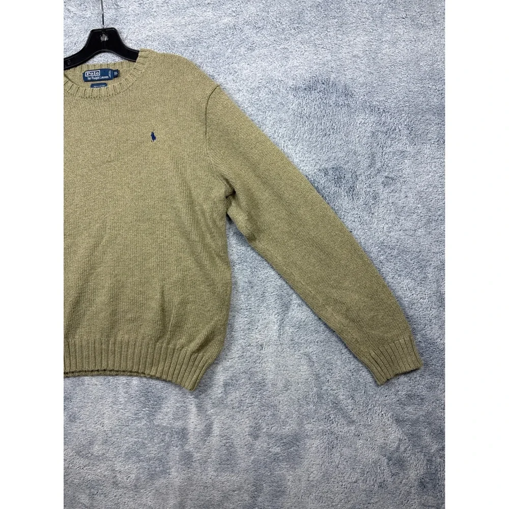 Polo Ralph Lauren Mens XL Green Cotton Crewneck Sweater Pony Logo
